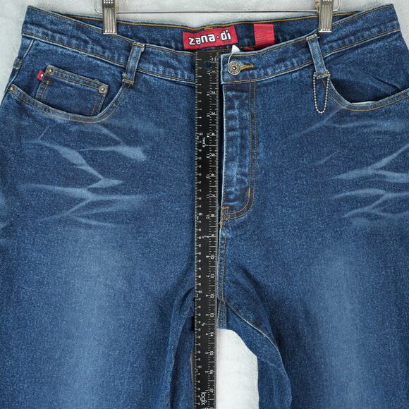 Zana Di Jeans Womens 18 Bootcut High Rise Dark Wash Stretch Glitter Sparkle Y2K - Picture 12 of 13